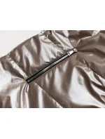 Rozšírená obojstranná dámska vesta vo farbe cappuccino (B8006-12) Rozšírená obojstranná dámska vesta vo farbe cappuccino (B8006-12)