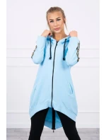 Mikina so zipsom na chrbte modrá