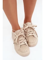 Ozdobené dámské tenisky béžové Calissea