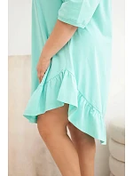 Dámske plus size bavlnené šaty s volánom mint Dámske plus size bavlnené šaty s volánom mint