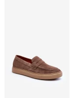 Pánske semišové mokasíny Zazoo 1574 Dark Beige Pánske semišové mokasíny Zazoo 1574 Dark Beige