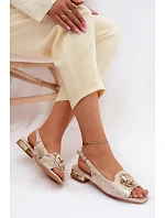Dámské sandály Ploché S ozdobou S.Barski KV61-6024 Zlaté