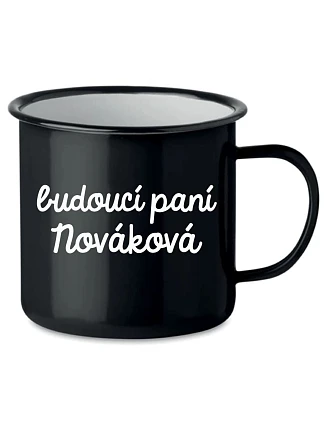 Personalizovaný retro plechový pohár – budúca nevesta