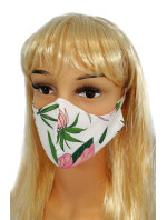 Ochranné masky pre opakované použitie CV010 - Ružové kvety - bavlna 100% - 2 kusy
