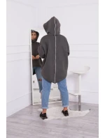 Zateplená mikina so zipsom na chrbte grafitová Zateplená mikina so zipsom na chrbte grafitová
