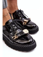 Damskie Lakierowane Półbuty D&A MR870-81 Czarne