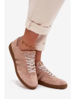 Zazoo N1068 Dámske semišové nízke tenisky Dirty Pink