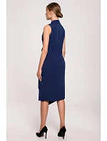 Dámske elegantné zavinovacie šaty S275 tmavomodré - Stylove