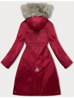 Dámska parka s kožušinou červená (5M3180-270)