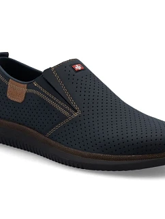 Pánske tmavomodré slip-on topánky Rieker 10452-14