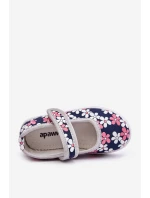 Dziecięce Baleriny W Kwiatuszki Granatowo-Szare Noah