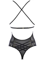 Sexy body V-10100 čierno/zlatá - Axami