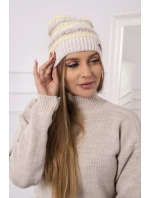 Fleecová čiapka Patrycja K254 žltá+béžová