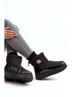 Wsuwane Śniegowce Damskie Na Platformie Czarne Gattea