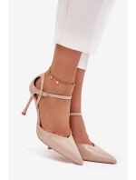 Lakované podpatky s páskem béžové Tarilin Lakované podpatky s páskem béžové Tarilin