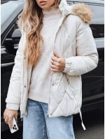 Dámska prešívaná zimná bunda s kapucňou biela FashionStreet TY5236