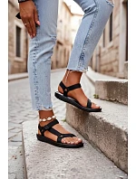 Damskie Sportowe Sandały Na Rzepy Czarne Ultimate