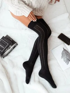 Dámske vysoké čižmy nad kolená Pletený vzor 0347.001 - Milena