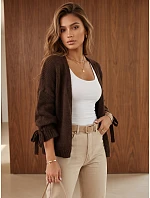 Dámsky oversize kardigán bez zapínania, čokoládová farba, FashionStreet MY2564 Dámsky oversize kardigán bez zapínania, čokoládová farba, FashionStreet MY2564