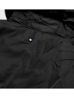Čierna prešívaná dámska bunda na prechodné obdobie (M168)