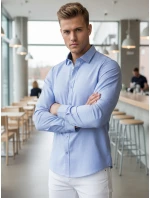 Pánska elegantná hladká modrá košeľa SLIM FIT FashionStreet DX2613