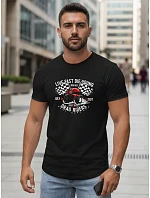Pánske bavlnené tričko s potlačou auta čierne FashionStreet NX5087R Pánske bavlnené tričko s potlačou auta čierne FashionStreet NX5087R