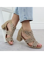 Dámske sandále na podpätku so zirkónmi v béžovej farbe Rieker 64773-61 Dámske sandále na podpätku so zirkónmi v béžovej farbe Rieker 64773-61