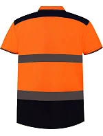 Yoko HVJ 220 Hi-Vis Piqué Polo 79.J220, vysoká viditeľnosť, oranžová/námornícka modrá