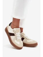 Sneakersy Damskie Na Platformie Beżowe Galivina