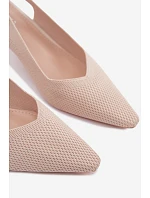 Textilné sandále na podpätku Beige Delessa Textilné sandále na podpätku Beige Delessa
