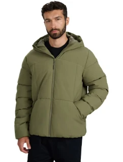Pánska páperová bunda 4F M0710 khaki 4FWAW25TDJAM0710 43S pánska