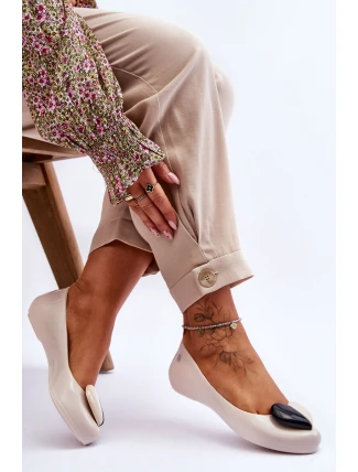 Damskie Baleriny Z Serduszkiem ZAXY LL285030 Jasnobeżowe