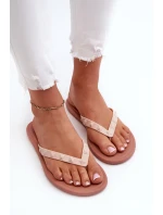 Płaskie Elastyczne Klapki Japonki Damskie ZAXY JJ285298 Różowe