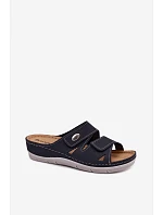 Dámske kožené ponožky na suchý zips Inblu OE0001GU dark blue