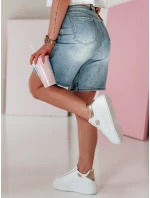 Dámske džínsové šortky s opaskom SHORTIVA modré FashionStreet SY0476