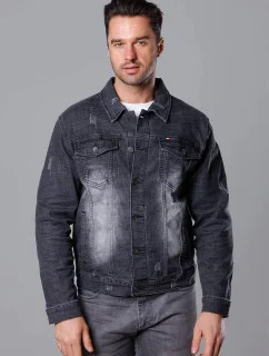 Čierna pánska džínsová bunda (MJ525N)