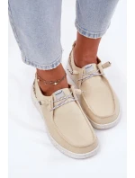 Lekkie Materiałowe Półbuty Damskie McKeylor 96116 Beżowe