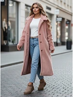 Dámsky zimný kabát s kožušinou, dlhý, NY0751z, ružový – FashionStreet Dámsky zimný kabát s kožušinou, dlhý, NY0751z, ružový – FashionStreet