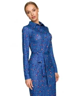 M706 Šaty s rukávmi, golierom a potlačou - model 1