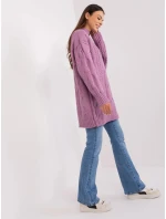 Dámske svetrové šaty AT SW 2367 1.35P Purple - FPrice Dámske svetrové šaty AT SW 2367 1.35P Purple - FPrice
