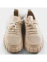 Béžové azúrové šnurovacie topánky (AA37)