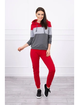 Farebná pruhovaná sada červená+sivá Farebná pruhovaná sada červená+sivá