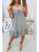 Šaty s tenkými ramienkami šedej