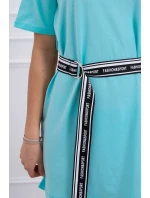 Šaty s ozdobným pásikom mint