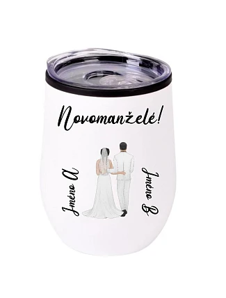 Personalizovaný termohrnček „BOWL“ so svadobným párom Personalizovaný termohrnček „BOWL“ so svadobným párom