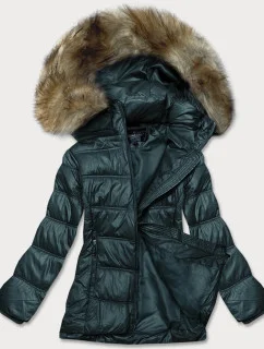 Dámska prešívaná prechodná bunda tmavozelená (H-205)