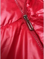 Červená páperová vesta s odnímateľnou kapucňou (B8247-4)