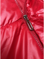 Červená páperová vesta s odnímateľnou kapucňou (B8247-4)