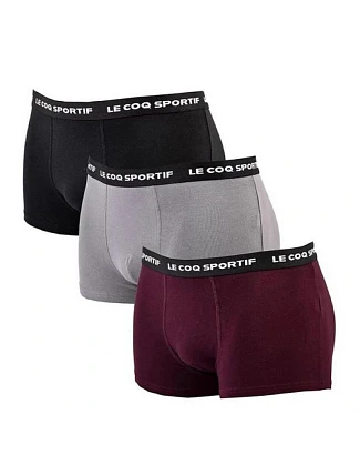 Le Coq Sportif pánske boxerky 3PAK black grey burgundy Le Coq Sportif pánske boxerky 3PAK black grey burgundy