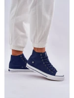 Damskie Wysokie Trampki Big Star DD274333 Granatowe